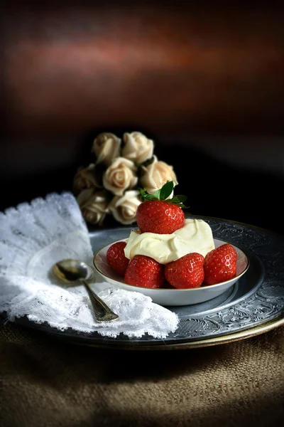 Strawberries and Cream II — Stock Fotó