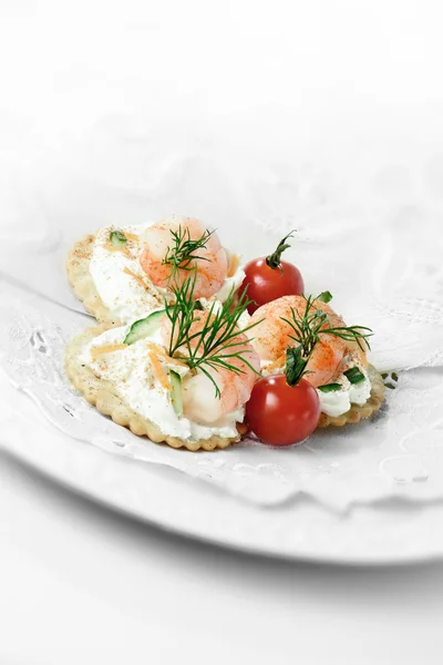 Canapés de camarão — Fotografia de Stock