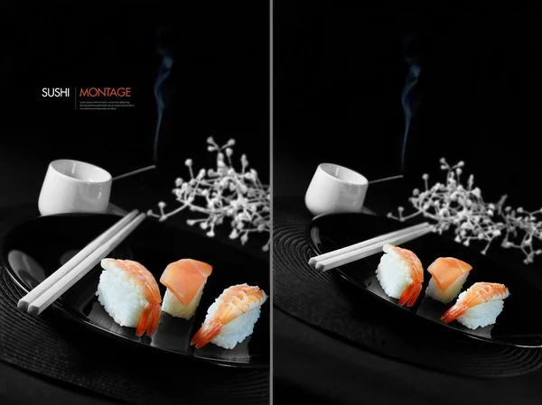 Japán Sushi montázs — Stock Fotó