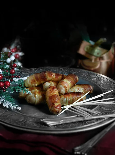 Festliche Schweine in Decken — Stockfoto