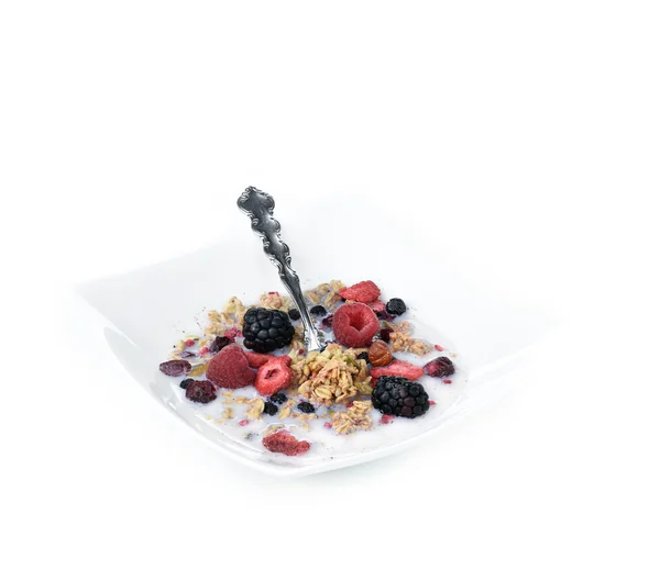 Granola y fruta fresca — Foto de Stock