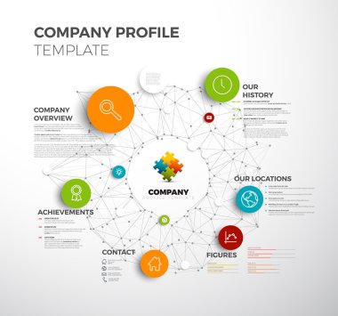 Şirket Infographic genel bakış tasarım şablonu