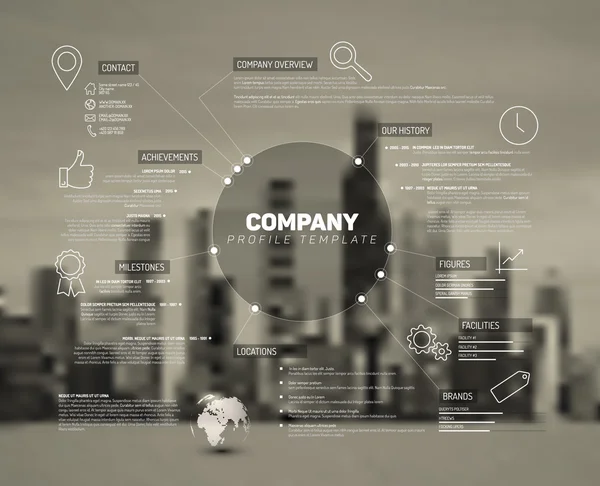 Modelo de design de visão geral de infográfico da empresa —  Vetores de Stock