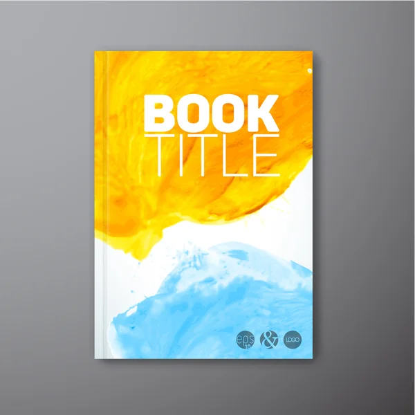 Abstract boek aquarel voorbladsjabloon — Stockvector