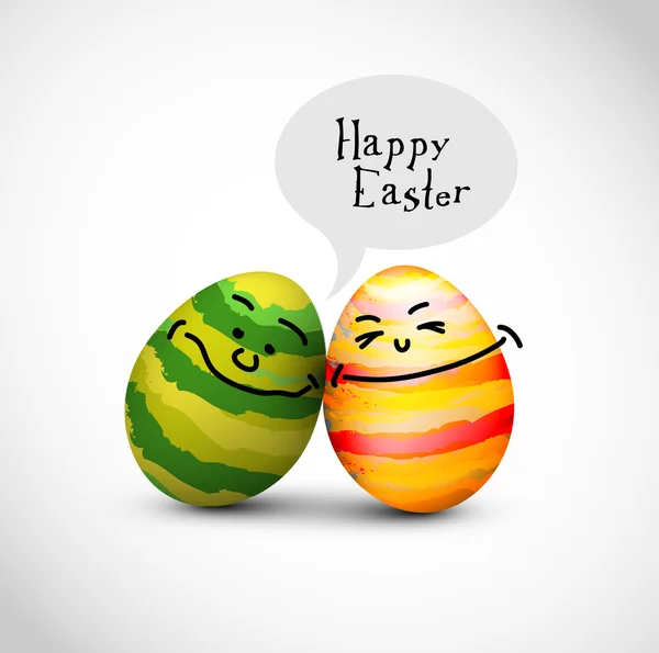 Ovos de Páscoa decorados engraçados —  Vetores de Stock