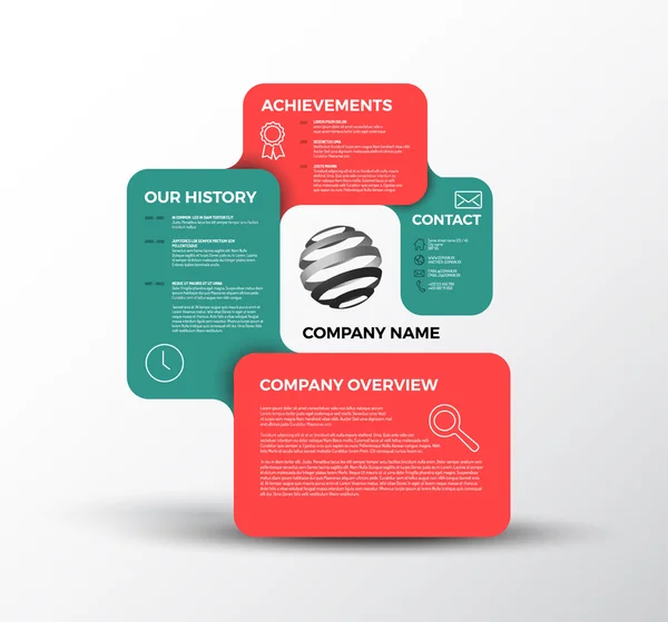 Modelo de design de visão geral de infográfico da empresa — Vetor de Stock