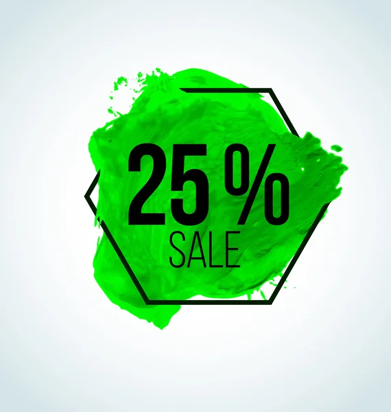 Aquarell 25 Prozent Verkaufsetikett — Stockvektor