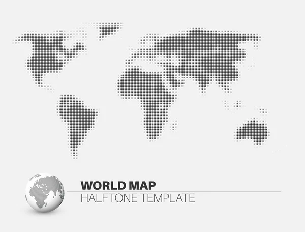 Mappa del mondo con effetto mezzitoni — Vettoriale Stock