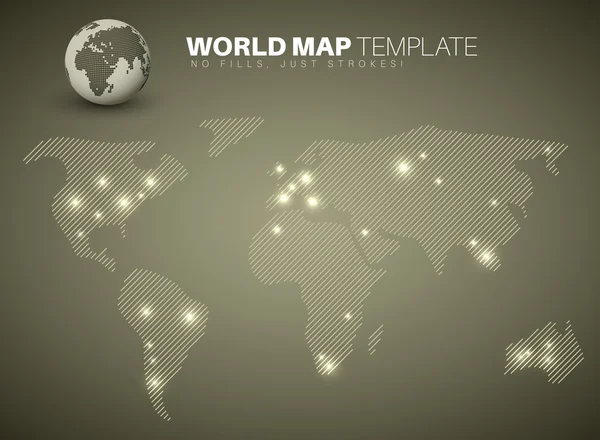 Modello mappa del mondo — Vettoriale Stock