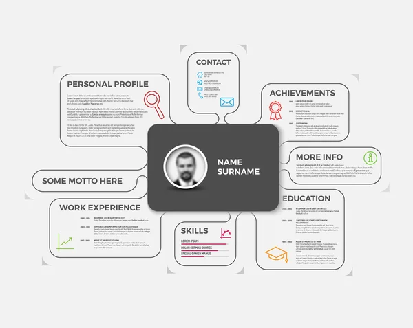 Modello di curriculum Cv — Vettoriale Stock