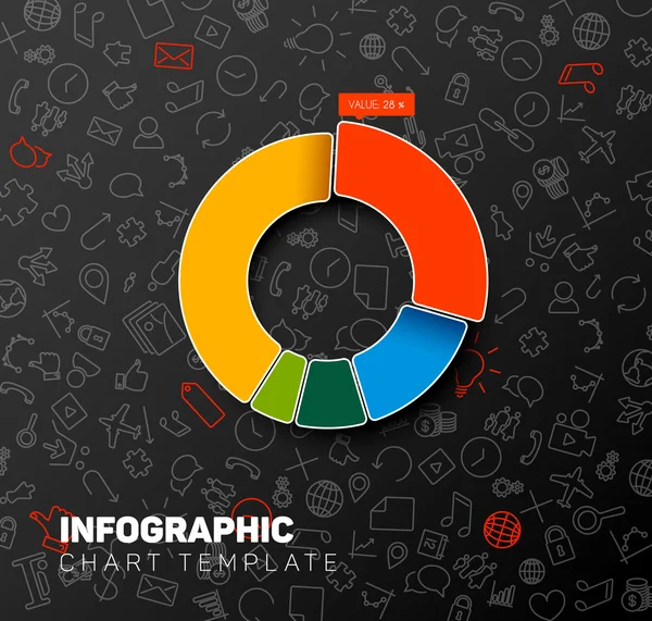 Infographic kördiagram sablon — Stock Vector