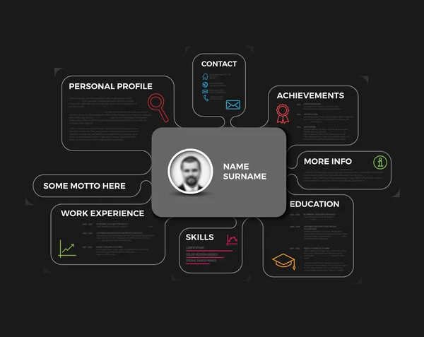 Original creativo cv — Archivo Imágenes Vectoriales