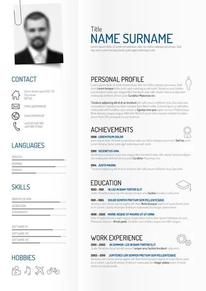 Cv minimalista original — Vetor de Stock