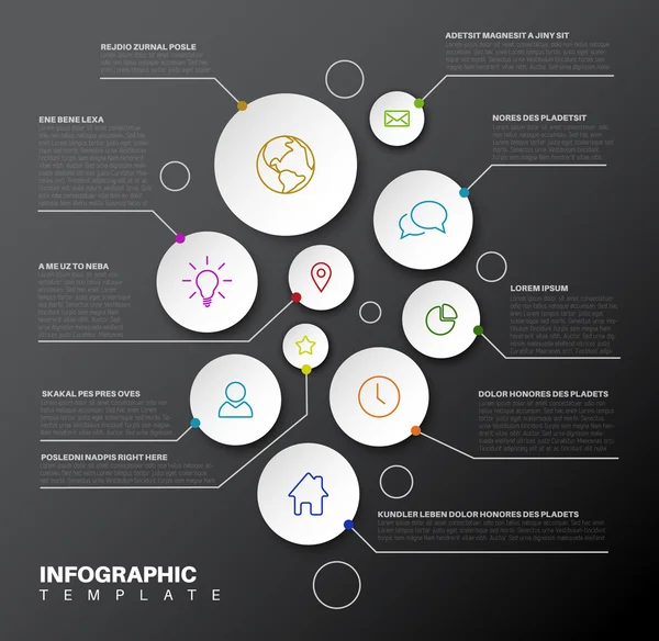 Πρότυπο έκθεσης Infographic με εικονίδια — Διανυσματικό Αρχείο