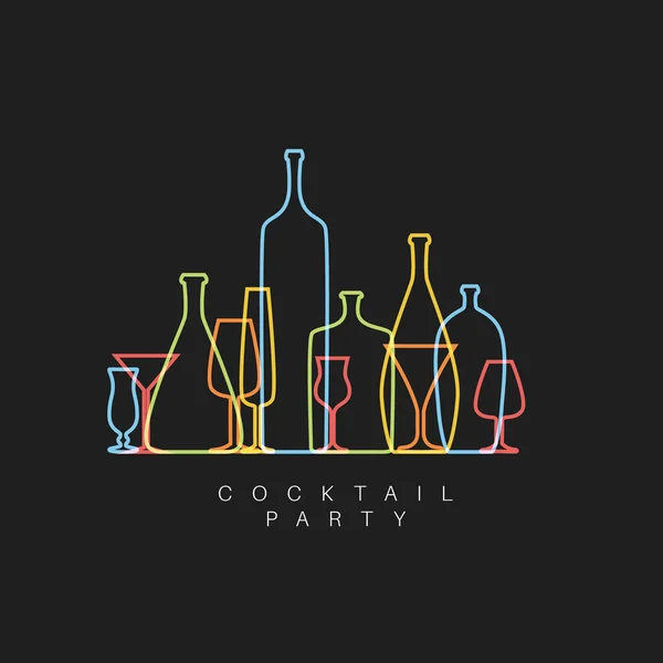 Cocktail κόμμα Πρόσκληση Card — Διανυσματικό Αρχείο