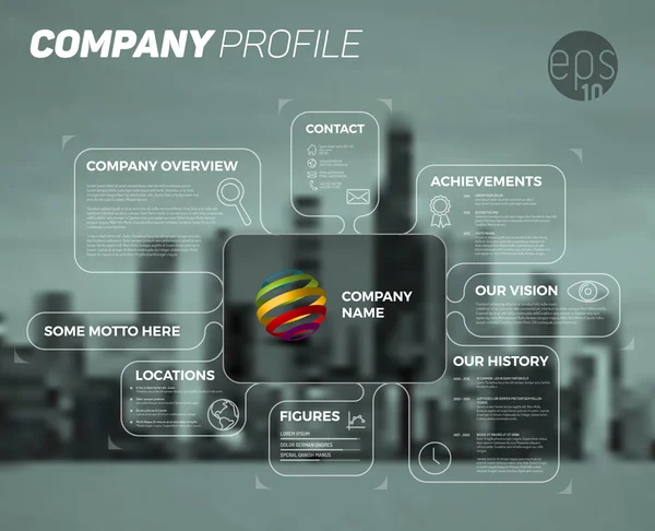Szablon projektu infografikę Omówienie firmy — Wektor stockowy