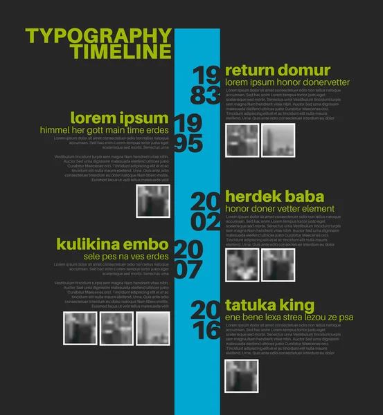 Infographic tipografik zaman çizelgesi raporu şablonu — Stok Vektör