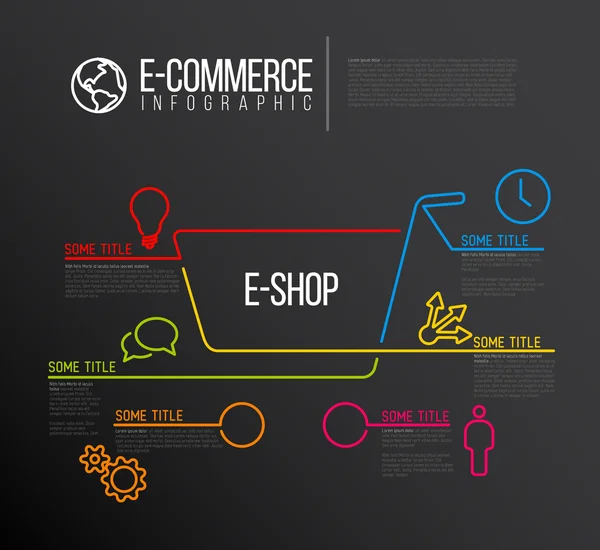 E-commerce e-shop infographie modèle de rapport — Image vectorielle