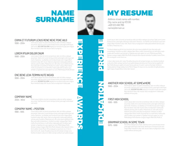 Tipografico minimalista cv — Vettoriale Stock