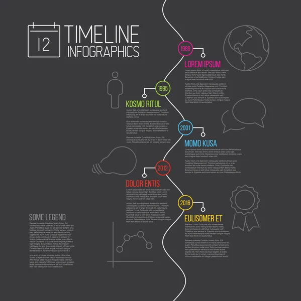 Modelo de relatório da linha do tempo do infográfico vetorial — Vetor de Stock