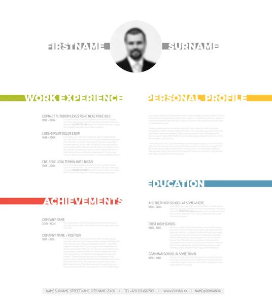 Векторный минималистский шаблон cv / resume — стоковый вектор