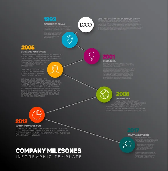 Plantilla de informe de línea de tiempo de infografía vectorial — Archivo Imágenes Vectoriales