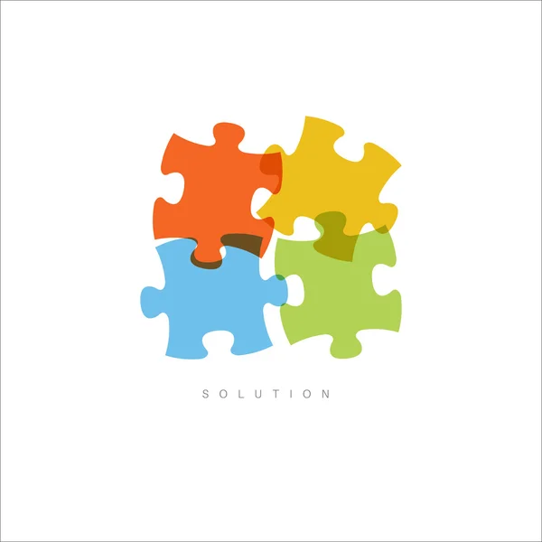 Решение - концепция векторных головоломок — стоковый вектор