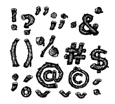 El çekilmiş ahşap yazı tipi