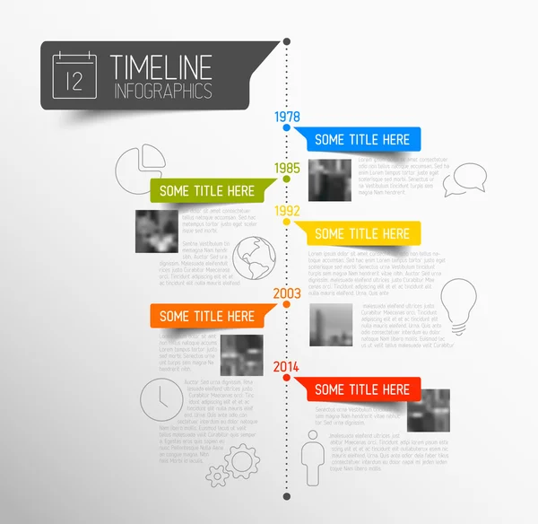 Modèle de rapport de chronologie infographique — Image vectorielle