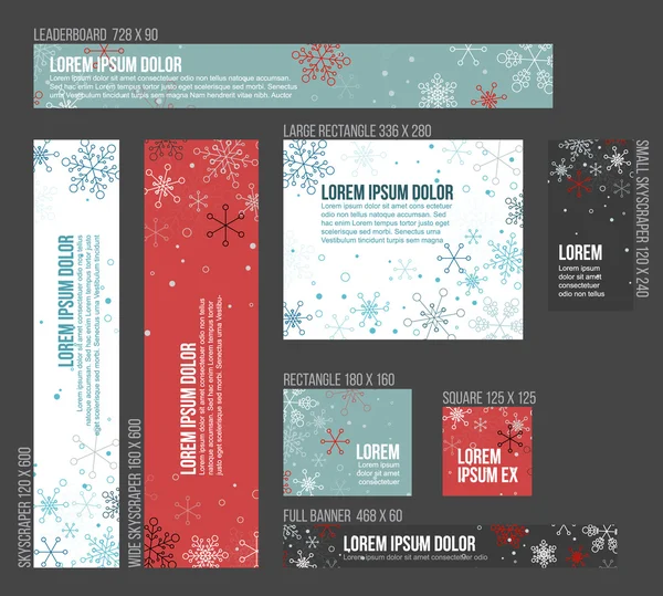 Inverno Natale banner modelli — Vettoriale Stock