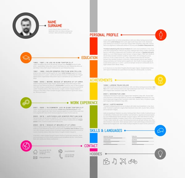 Plantilla de esume minimalista — Archivo Imágenes Vectoriales