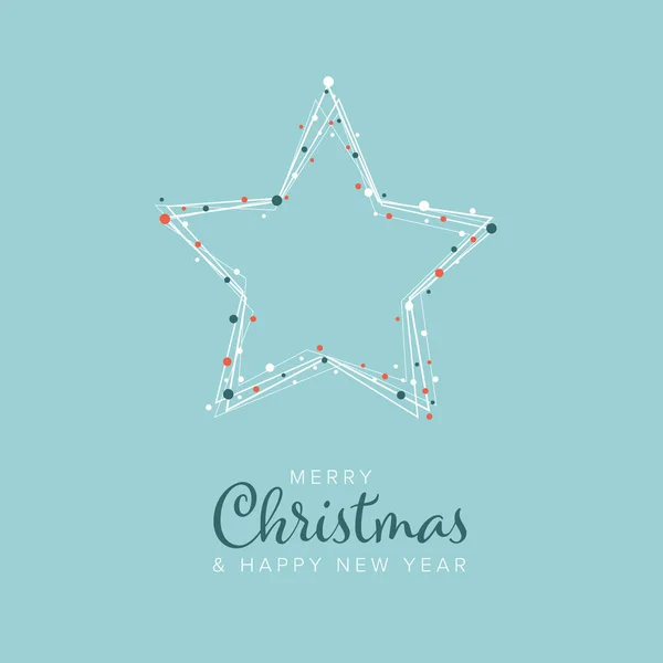 Minimalist Χριστουγεννιάτικη Κάρτα Φυλλάδιο Template Λευκό Νιφάδες Χιονιού Σχήμα Αστεριού — Διανυσματικό Αρχείο