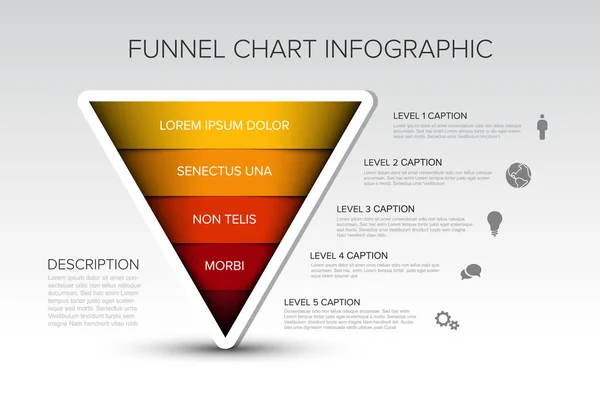 Lager Tratt Infographic Mall Omvänd Pyramid Infochart — Stock vektor