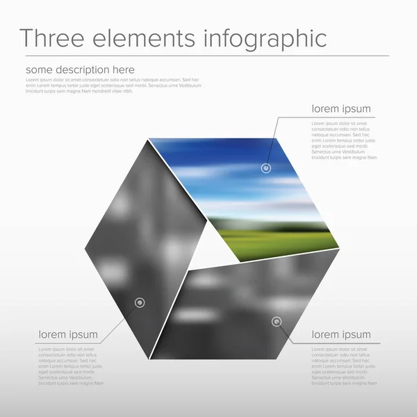 Vetor Modelo Infográfico Simples Com Espaços Reservados Para Fotos Perfil — Vetor de Stock