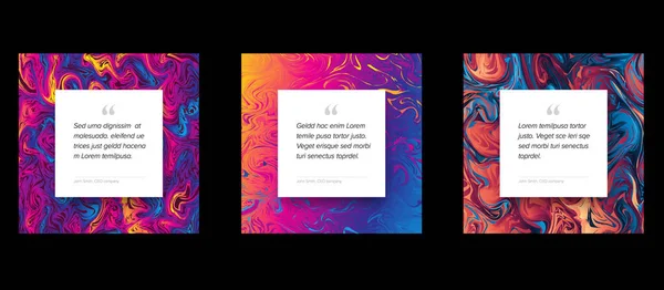 Три Шаблона Раскладки Цитат Социальных Сетях Квадратные Представления Цветной Рамкой — стоковый вектор