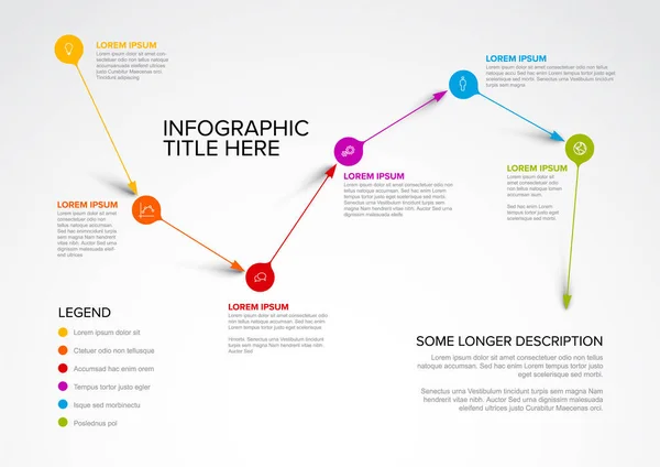 Modelo Infográfico Multiúso Vetorial Feito Partir Pinos Ponteiro Caminho Abstrato — Vetor de Stock