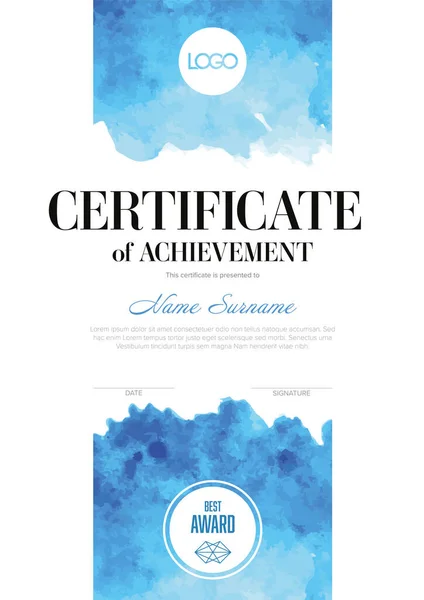 Сучасний Мистецький Сертифікат Шаблону Досягнень Місцем Вашого Вмісту Вертикальна Свіжа — стоковий вектор