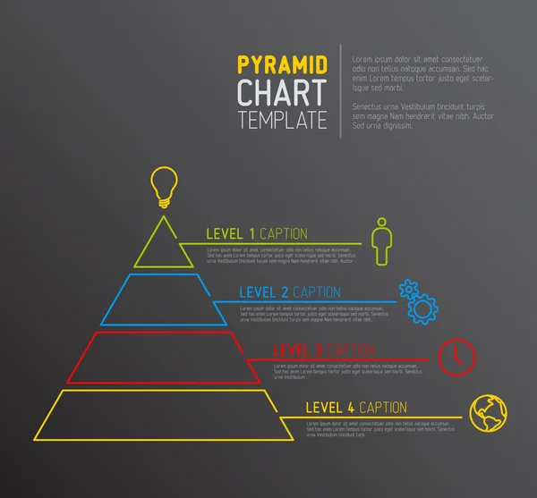 Piramide-diagram grafieksjabloon — Stockvector