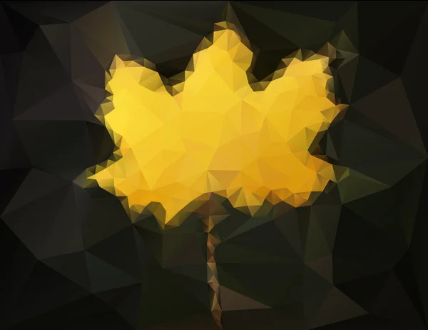 Feuille d'érable d'automne - abstrait low poly art — Image vectorielle