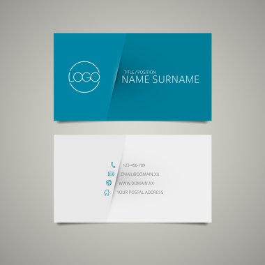 Modern simple business card template clipart