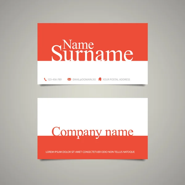 Modern simple business card template with big name — Stock Vector