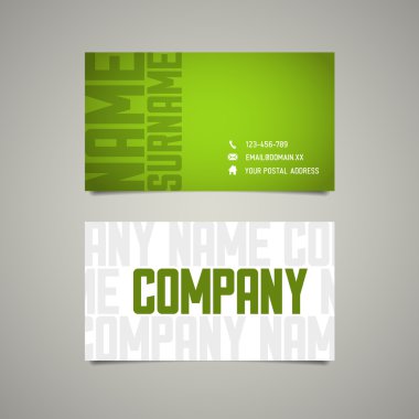 Modern simple business card template clipart