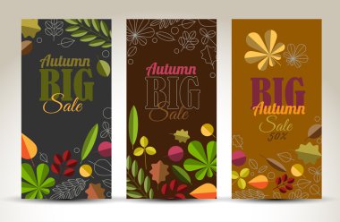 yapraklar ile dikey afiş ve metin