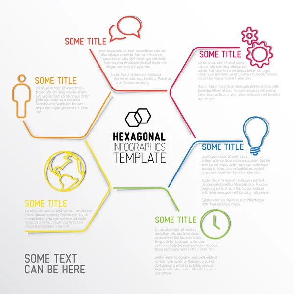 Plantilla de informe de infografía hexagonal moderna — Vector de stock