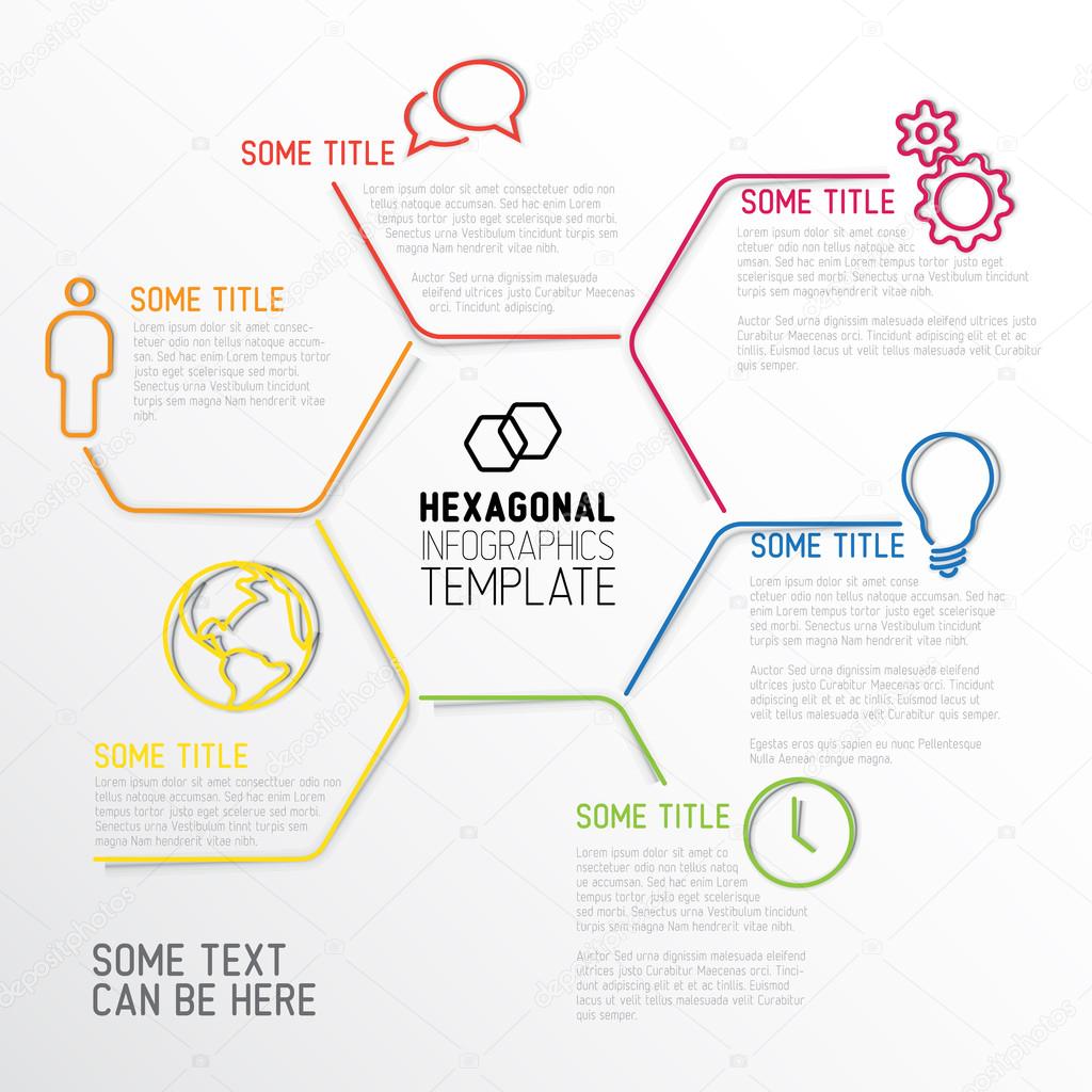 Modern hexagonal Infographic report template