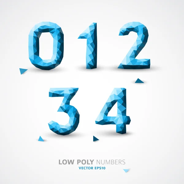 Vector low poly numbers fonte — Vetor de Stock