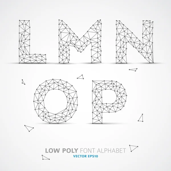 Vector low poly alphabet font — Stock Vector