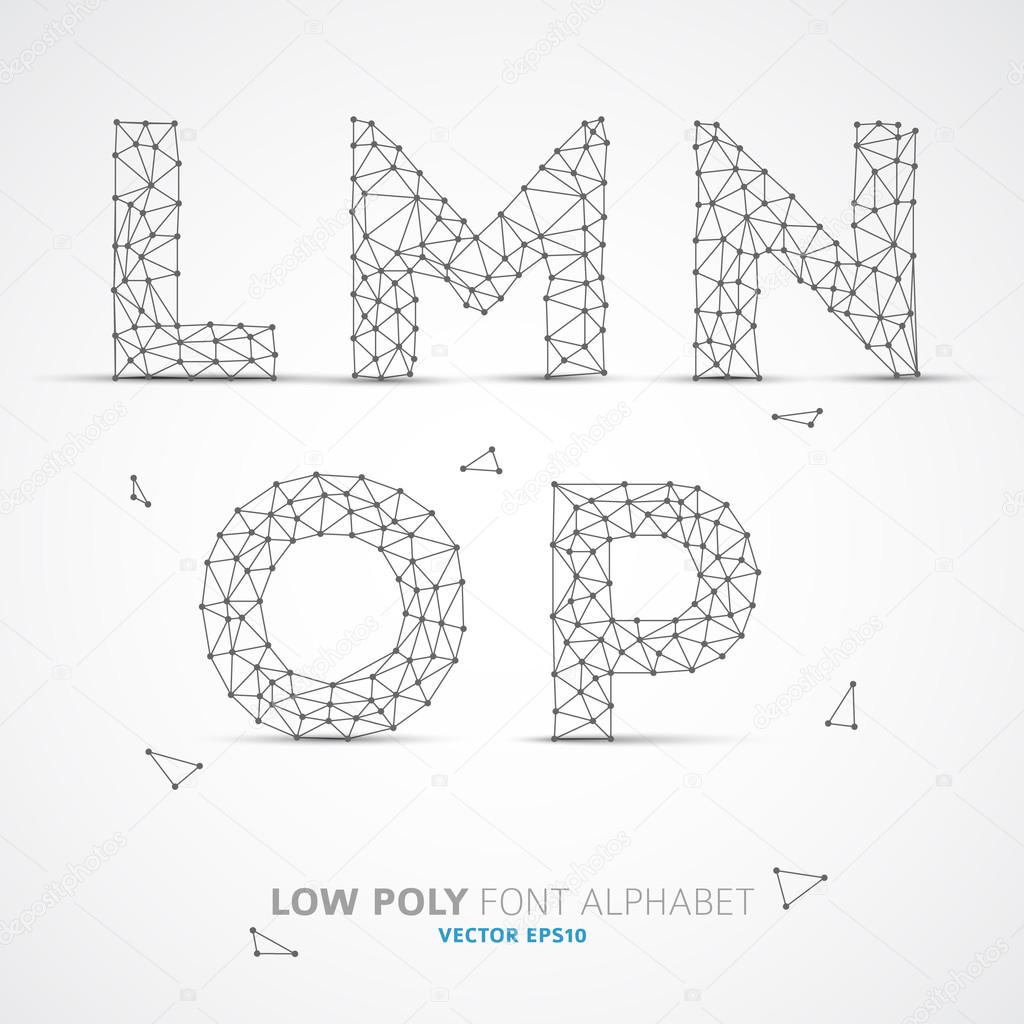 Vector low poly alphabet font