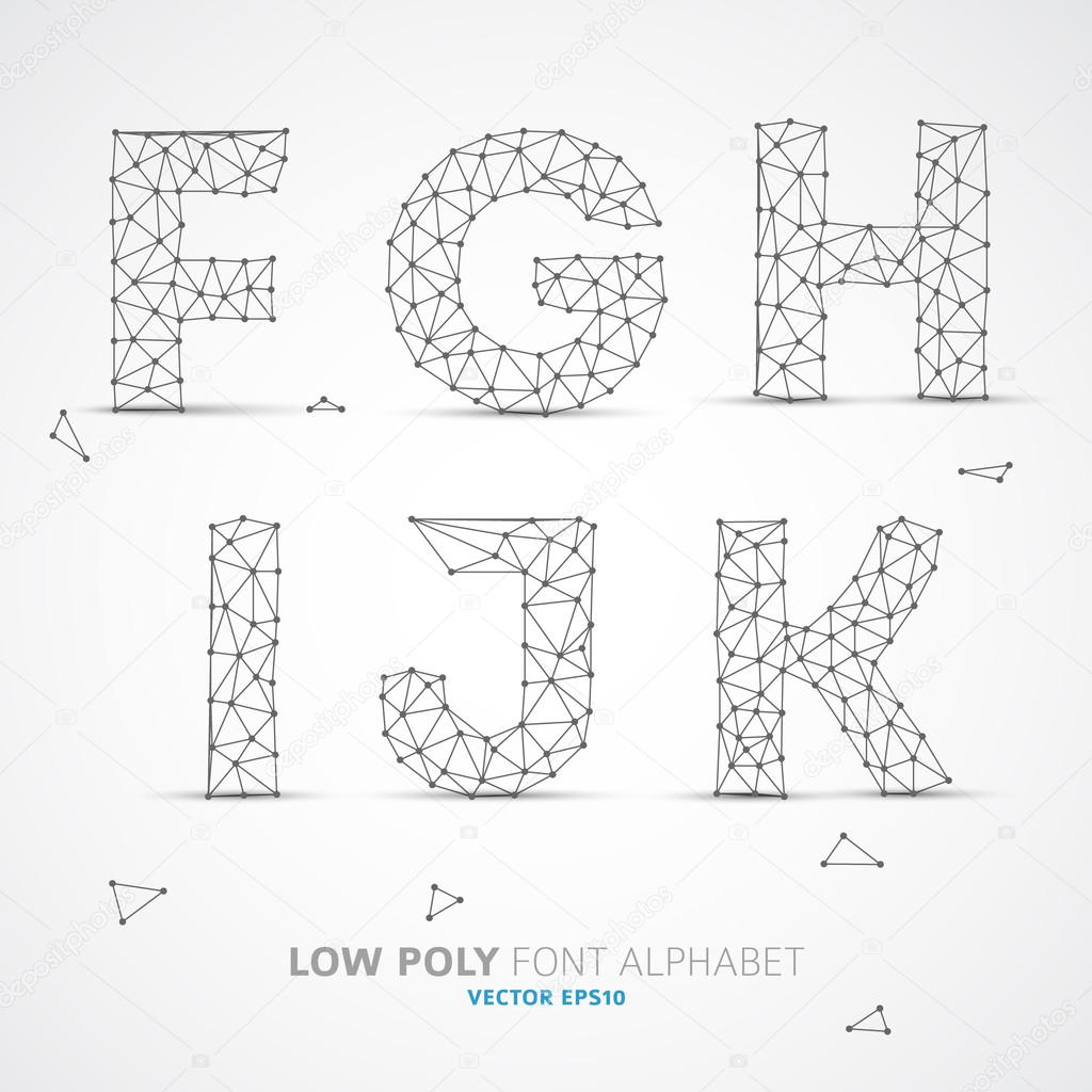 Vector low poly alphabet font