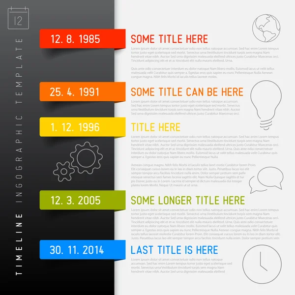 Linha do tempo do infográfico vetorial —  Vetores de Stock